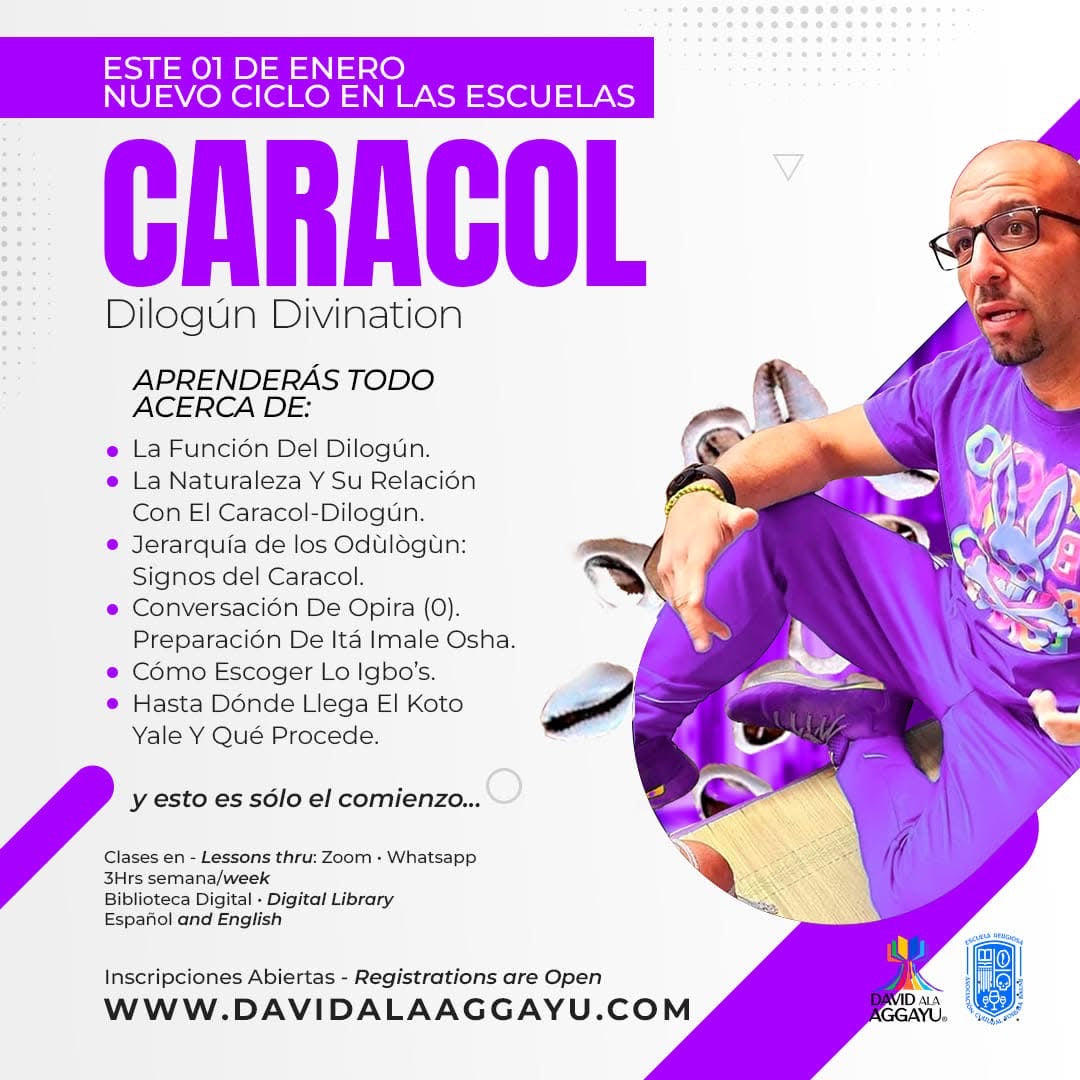 2025 - ESCUELA CARACOL/SCHOOL OF DILOGUN DIVINATION  - PRE-VENTA